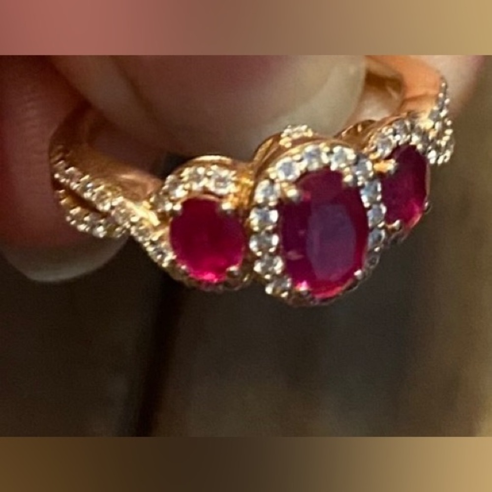 Passion Rub and Diamond Three Stone Ring by LeVian®